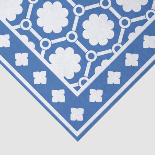 Blue and White Modern Bone Inlay Decoupage Paper Tissuepapier (Detail)