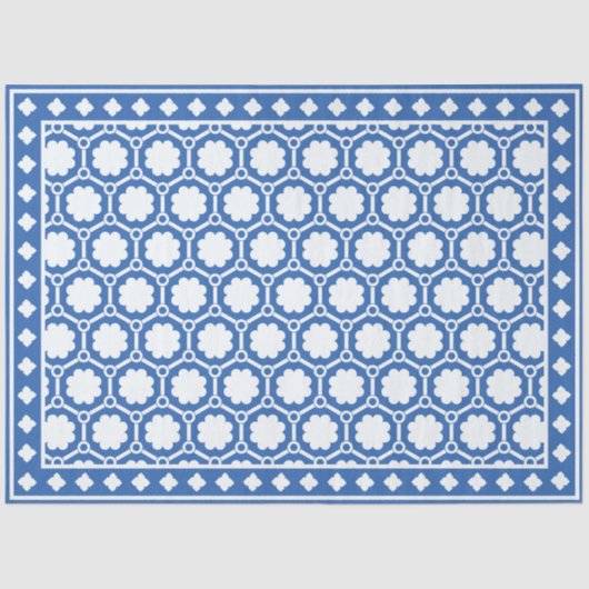 Blue and White Modern Bone Inlay Decoupage Paper Tissuepapier (Voorkant)