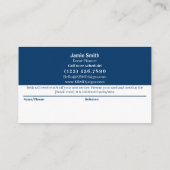 Blue and White Modern Combo Thank You & Aanbevelingskaartje (Achterkant)