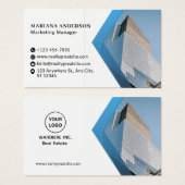 Blue and White Modern Corporate Business Card Visitekaartje (Voorkant /achterkant)