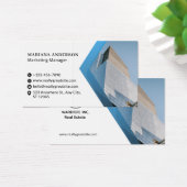 Blue and White Modern Corporate Business Card Visitekaartje (Bureau)