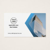 Blue and White Modern Corporate Business Card Visitekaartje (Achterkant)