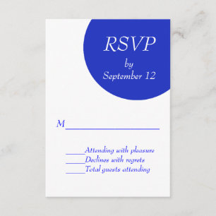 Blue and White Modern Custom Wedding RSVP Card Kaartje