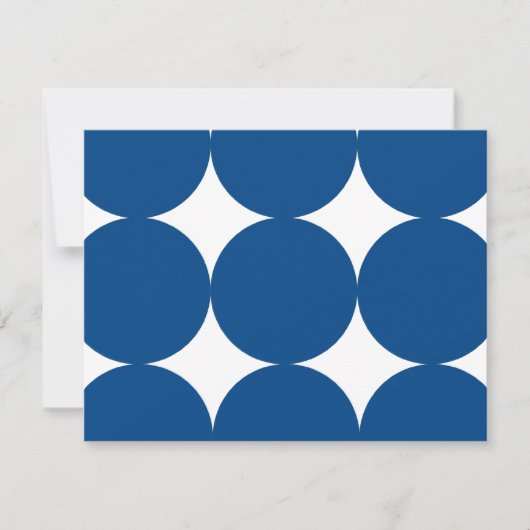 Blue and White Modern Polka Dots Wedding RSVP-kaar RSVP Kaartje (Voorkant)