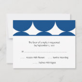 Blue and White Modern Polka Dots Wedding RSVP-kaar RSVP Kaartje (Achterkant)