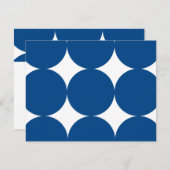 Blue and White Modern Polka Dots Wedding RSVP-kaar RSVP Kaartje (Voorkant / Achterkant)