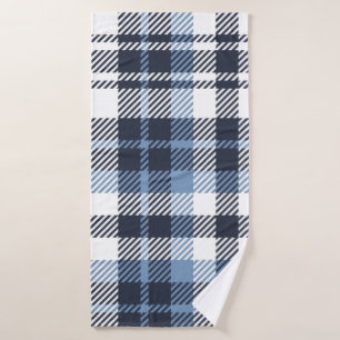 Blue and White modern tartan plaid Scottish seamle Badhanddoek