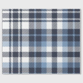 Blue and White modern tartan plaid Scottish seamle Cadeaupapier (Vlak)