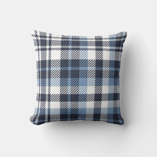 Blue and White modern tartan plaid Scottish seamle Kussen