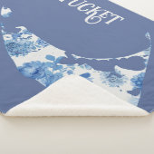 Blue and White Nantucket Sherpa Blanket Deken (3/4)