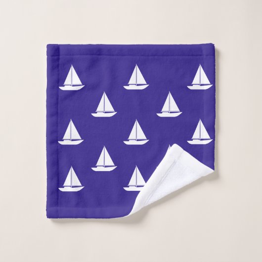Blue and White Nautical Bad Handdoek (Wasdoekje)