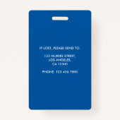 Blue and White Nurse Photo ID Badge (Achterkant)