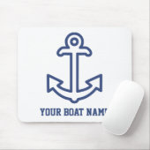 Blue and White Personalized Boat Anchor Muismat (Met muis)