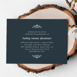 Blue and White Photo Graduation Party Kaart