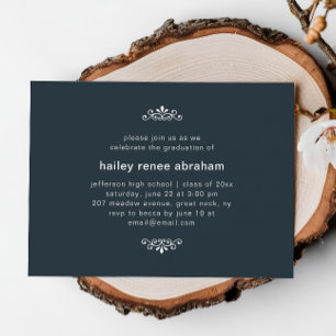 Blue and White Photo Graduation Party Kaart