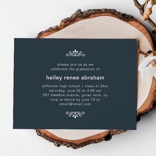 Blue and White Photo Graduation Party Kaart