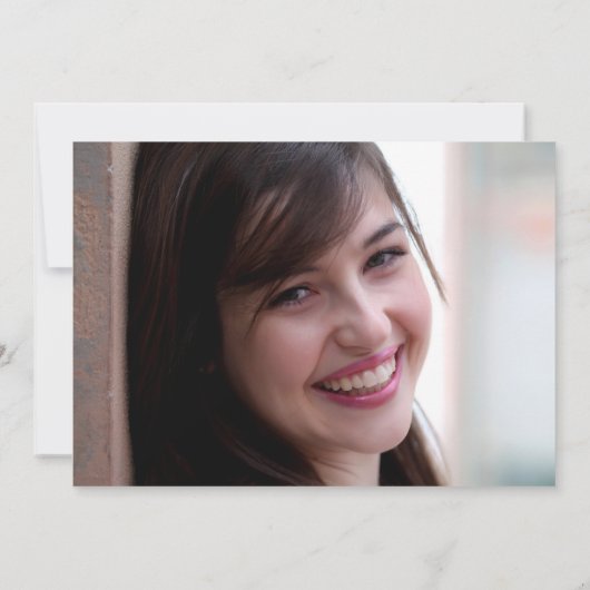 Blue and White Photo Graduation Party Kaart (Achterkant)