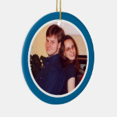 Blue and White Photo Lijst - Two Sided Keramisch Ornament (Rechts)