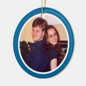 Blue and White Photo Lijst - Two Sided Keramisch Ornament (Links)