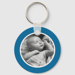 Blue and White Photo Sleutelhanger