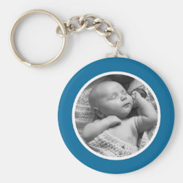 Blue and White Photo Sleutelhanger