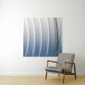 Blue and white plastic container wandkleed (In situ)