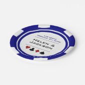 Blue and White Poker Chip Las Vegas Wedding Papieren Bordje (Gekanteld)
