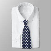 Blue and White Polka Dot Pattern Men's Tie Stropdas (Gebonden)