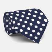 Blue and White Polka Dot Pattern Men's Tie Stropdas (Opgerold)