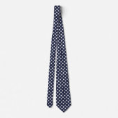 Blue and White Polka Dot Pattern Men's Tie Stropdas (Achterkant)