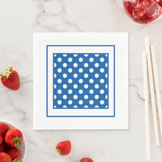 Blue And White Polka Dots  Servet (Insitu)