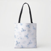 Blue and White Porcelain Floral Pattern Tote Bag (Voorkant)