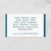 Blue and White Pressure Washing Company Visitekaartje (Achterkant)