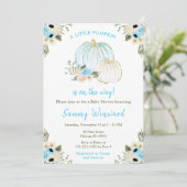 Blue and White Pumpkins Baby shower Kaart (Staand voorkant)