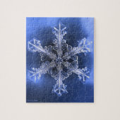 Blue and White Real Snowflake Hard Jigzaag Puzzle Legpuzzel (Verticaal)