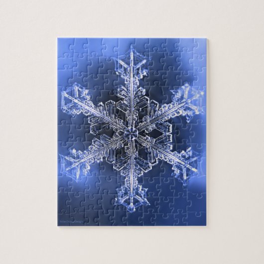 Blue and White Real Snowflake Hard Jigzaag Puzzle Legpuzzel (Verticaal)