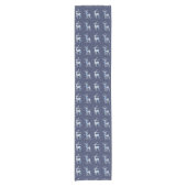Blue and White Reindeer Table Runner Korte Tafelloper (Voorkant)
