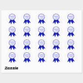 Blue and White Ribbon Award-Stickers Ronde Sticker (Vel)