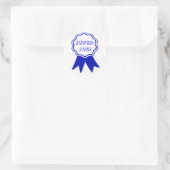 Blue and White Ribbon Award-Stickers Ronde Sticker (Tas)