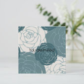 Blue and White Roses Baby shower Kaart (Staand voorkant)