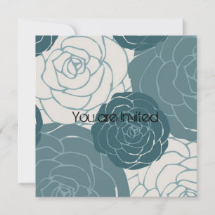 Blue and White Roses Baby shower Kaart