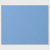 Blue and white simple floral pattern retro  floral cadeaupapier (Vlak)