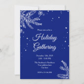 Blue and White Snowflake 5"x7" Holiday Gathering Kaart (Voorkant)