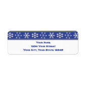 Blue and White Snowflake Address Label #HolidayZ (Voorkant)