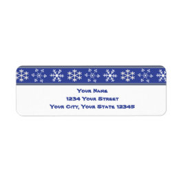 Blue and White Snowflake Address Label #HolidayZ