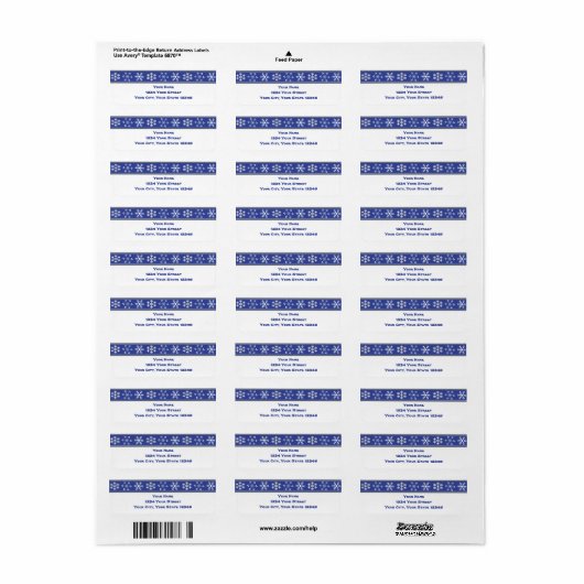 Blue and White Snowflake Address Label #HolidayZ (Full Sheet)