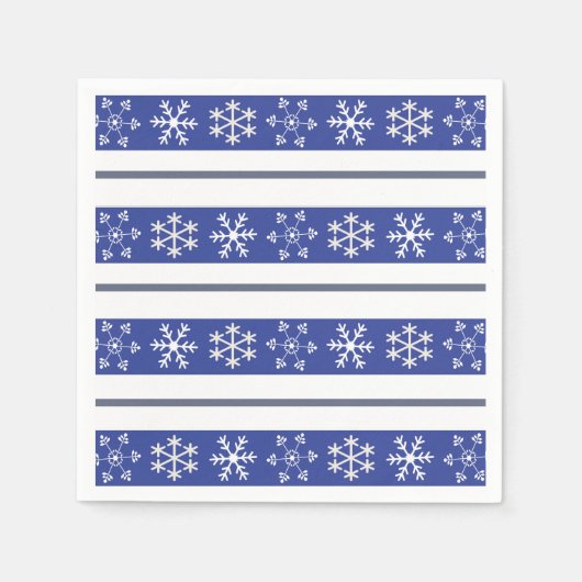 Blue and White Snowflake Napkins Servetten (Voorkant)