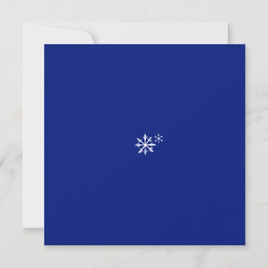 Blue and White Snowflake Square Holiday Gathering Kaart (Achterkant)