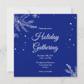 Blue and White Snowflake Square Holiday Gathering Kaart (Voorkant)