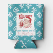 Blue and White Snowflakes Christmas patterns Blikjeskoeler (Voorkant)